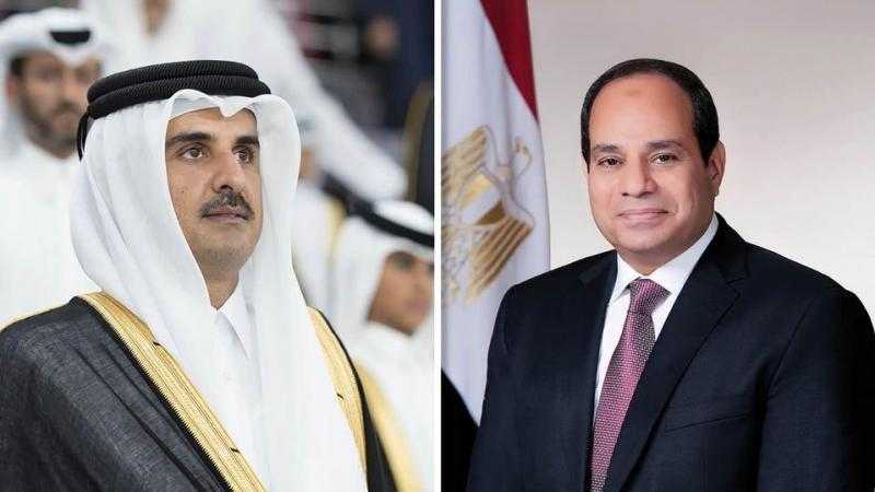 في اتصال هاتفي مع ”تميم”.. الرئيس السيسي يؤكد إدانة مصر ورفضها التام لأي انتهاك يمس بسيادة دولة قطر