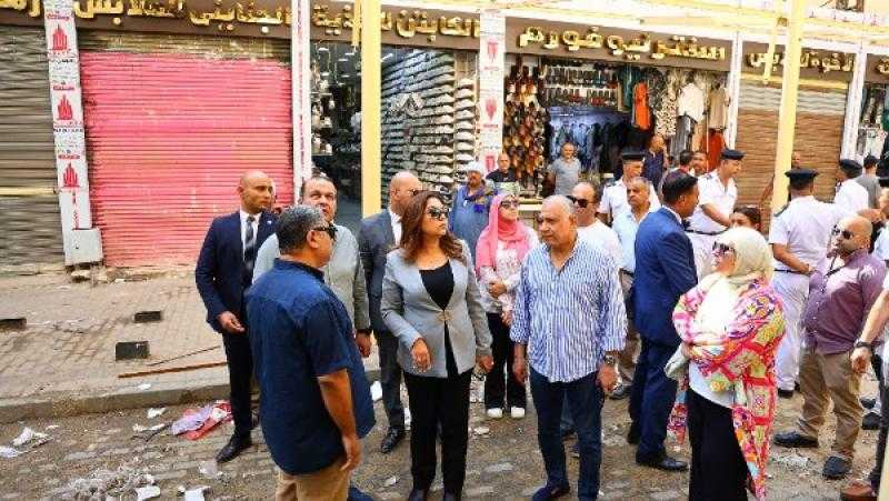وزيرة التنمية المحلية تتفقد تنفيذ المرحلة الأولى من تطوير سوق العتبة