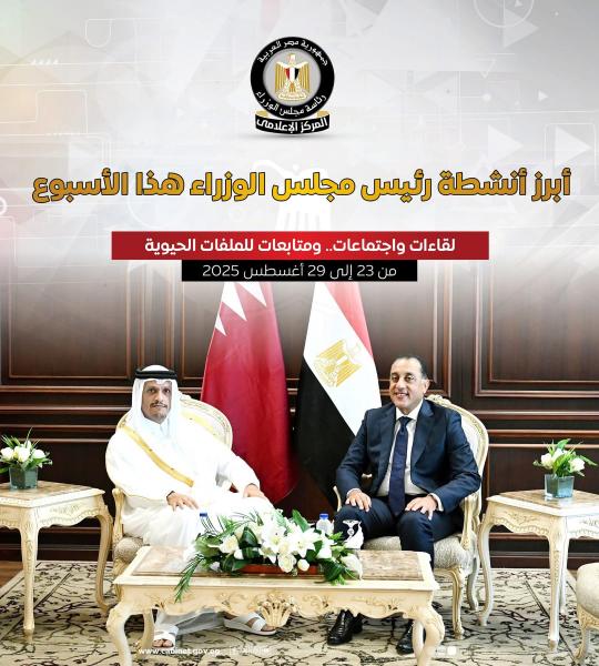المركز الإعلامي لمجلس الوزراء يستعرض بالإنفوجراف أبرز الأنشطة هذا الأسبوع