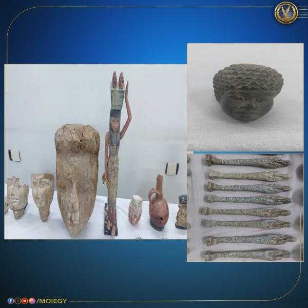 الداخلية تضبط تاجرا في المنيا بحوزته 577 قطعة أثرية من العصور القديمة