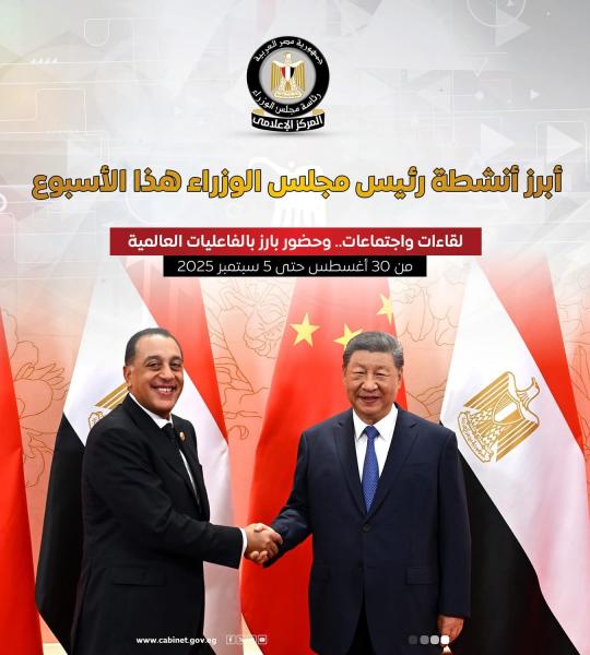 المركز الإعلامي لمجلس الوزراء يستعرض بالإنفوجراف أبرز الأنشطة هذا الأسبوع