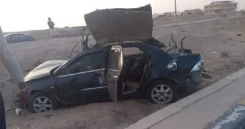 مصرع 3 أشخاص فى حادث تصادم سيارتين على الطريق الصحراوى بالمنيا