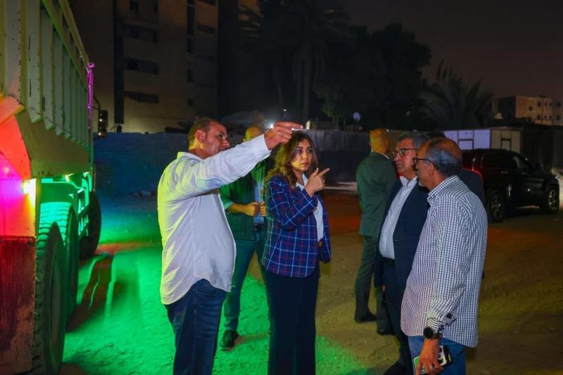 جولة ليلية لوزيرة التنمية المحلية لتفقد المنطقة المحيطة بالمتحف المصرى الكبير