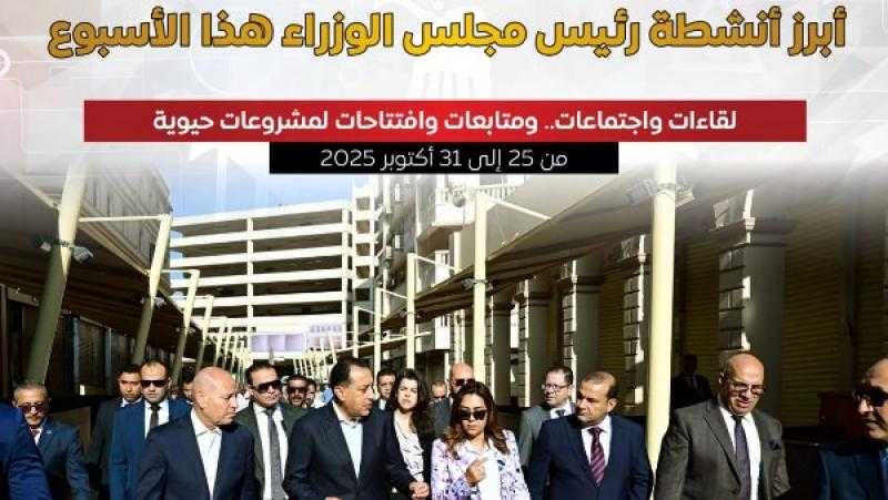 أبرز أنشطة رئيس الوزراء في أسبوع .. تعرف عليها