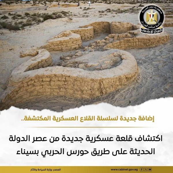 الكشف عن قلعة عسكرية من عصر الدولة الحديثة بمنطقة الشيخ زويد شمال سيناء