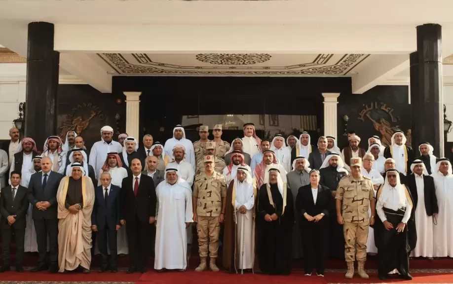 قيادة الجيش الثاني الميداني تستقبل شيوخ وعواقل وممثلي المجتمع المدني بشمال سيناء