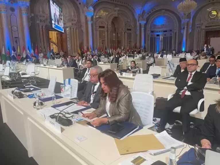 وزيرة التنمية المحلية والقائم بأعمال وزيرة البيئة تلقي بيان مصر في مؤتمر اليونيدو بالرياض