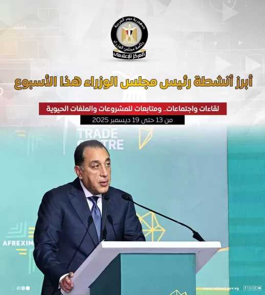 مجلس الوزراء يستعرض بالإنفوجراف أبرز الأنشطة هذا الأسبوع