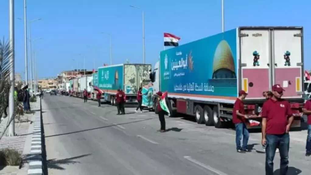 آلاف الأطنان من الغذاء والدواء.. مصر تُدخل قافلة المساعدات الـ106 إلى غزة عبر ميناء رفح