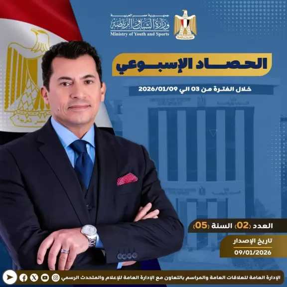 بـالإنفوجــراف.. وزارة الشباب والرياضة تصدر حصادها الأسبوعي لأهم الأنشطة والبرامج