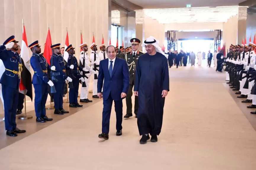 الموقع الرئاسي ينشر فيديو لقاء الرئيس السيسي والشيخ محمد بن زايد في أبو ظبي