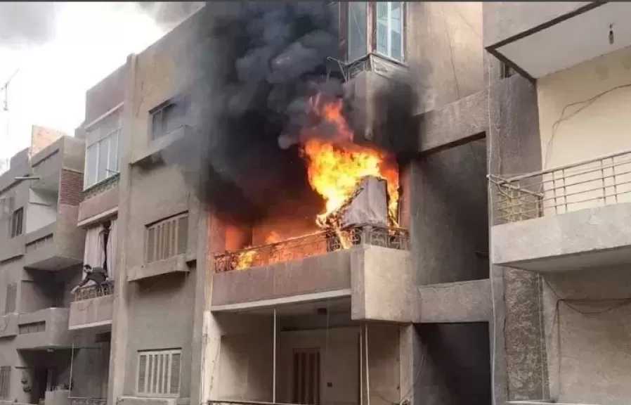 مصرع طفلتين وإصابة والديهما في حريق منزل بالكوم الأحمر ببني سويف