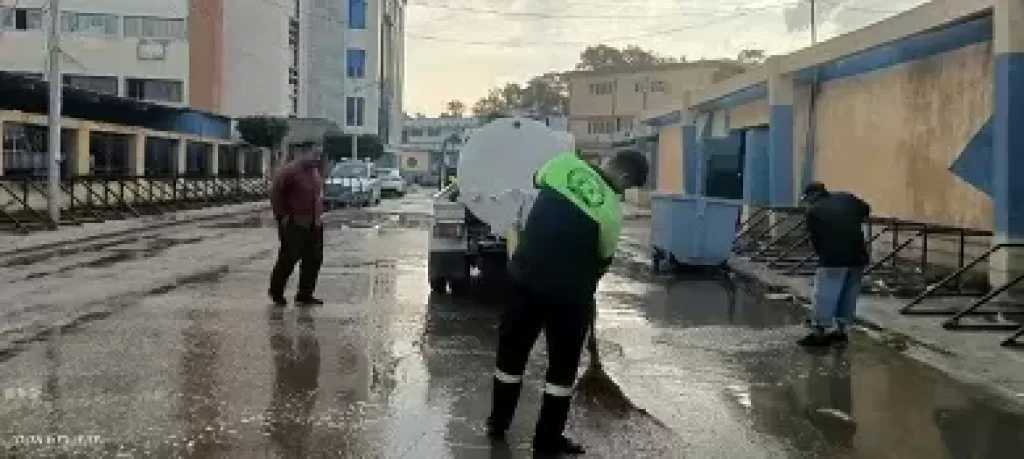 سقوط أمطار غزيرة على مدينة المنصورة بالدقهلية