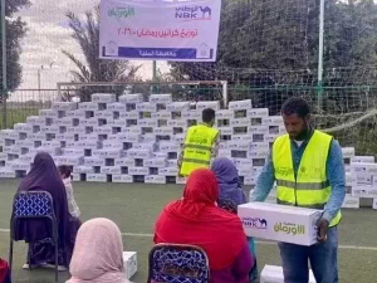 تضامن المنيا توزع 630 كرتونة رمضان على الأسر الأولى بالرعاية بقرى سمالوط