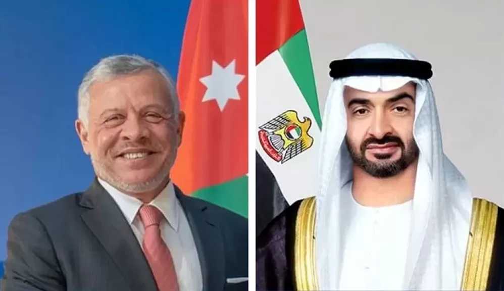 رئيس الإمارات وملك الأردن يبحثان هاتفيا التطورات الإقليمية