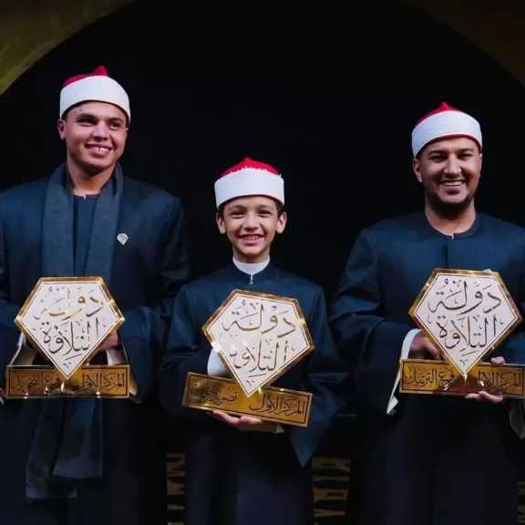 نتيجة دولة التلاوة: أشرف صالح يفوز بمسار الترتيل... ومحمد كامل بمسار التجويد... وعمر عوض بتصويت الجمهور