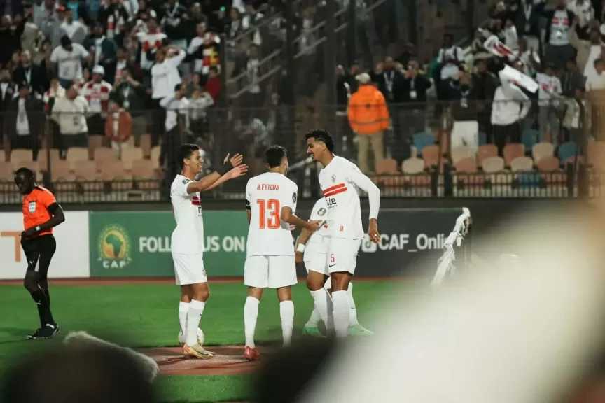 الزمالك يتقدم بثنائية نظيفة أمام أوتوهو الكونغولي في كأس الكونفدرالية