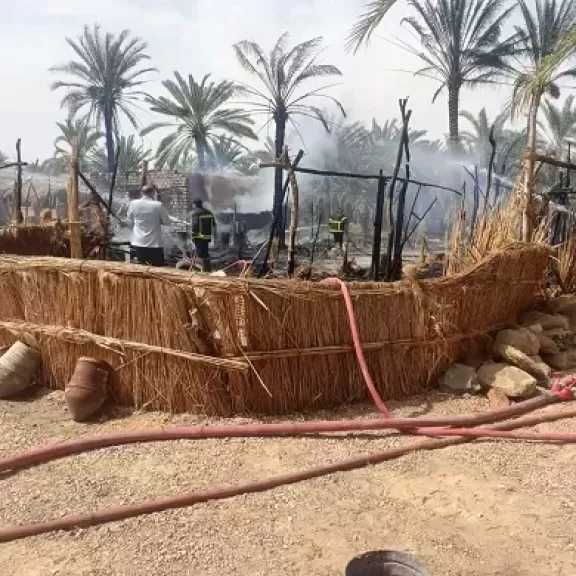 إخماد حريق في منطقة شارع أغورمي بسيوة دون خسائر فى الأرواح