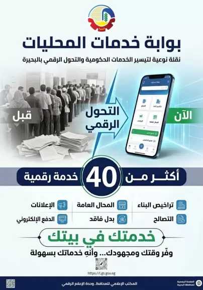 محافظ البحيرة: إتاحة أكثر من 40 خدمة رقمية إلكترونيا لتسهيل الإجراءات وتوفير الوقت والجهد