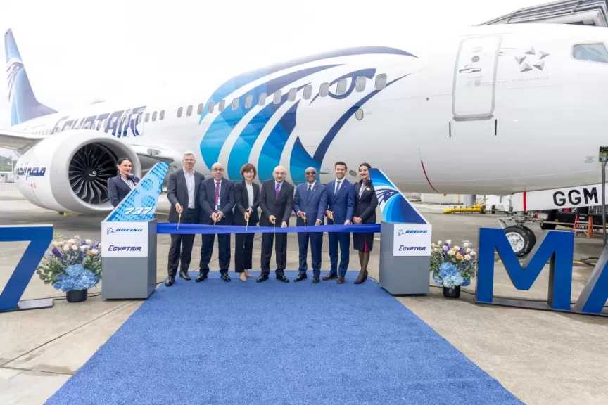 مصر للطيران تتسلم أولى طائرات بوينج B737-8Max في إطار خطتها للتحديث الشامل لأسطولها الجوي