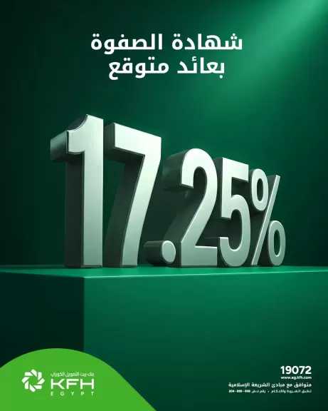 استثمر بعائد تنافسي.. تفاصيل شهادة “الصفوة” من بنك بيت التمويل الكويتي مصر بعائد متوقع 17.25%