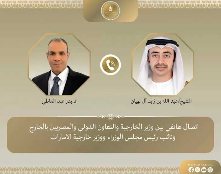 وزير الخارجية يبحث مع نظيره الإماراتي جهود خفض التصعيد ويدين استهداف محطة براكة