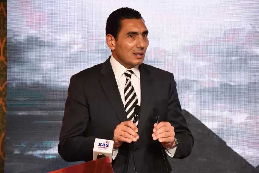 وزير الرياضة يشهد المؤتمر الصحفي للإعلان عن رعاية سيف عيسى وفريال أشرف