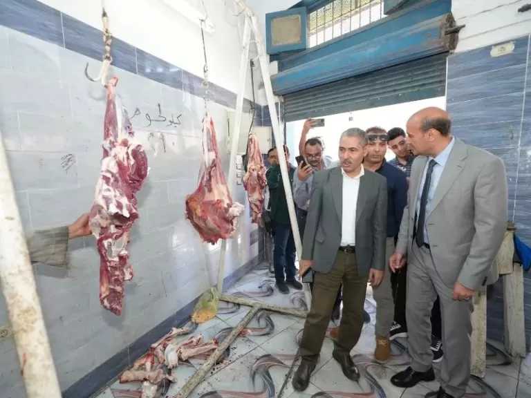 محافظ أسيوط يتابع توافر اللحوم ويتفقد منفذ الثروة الحيوانية بمنطقة السادات.. صور