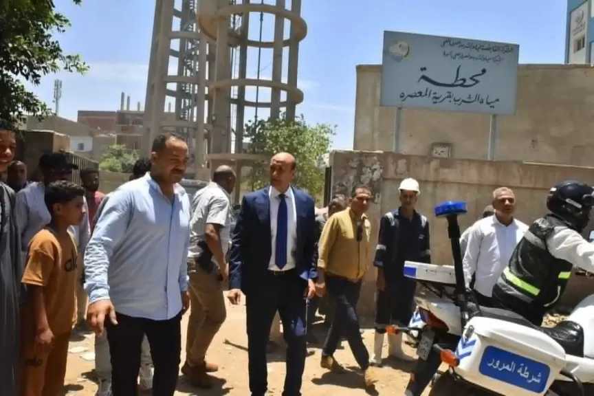 محافظ أسيوط يتفقد محطة المياه الارتوازية بقرية المعصرة لمتابعة كفاءة التشغيل والجودة
