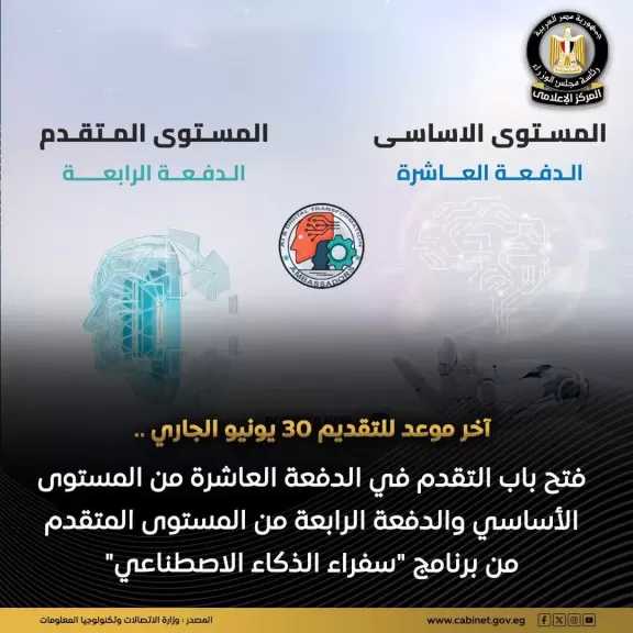 المعهد القومي للاتصالات: فتح باب التقديم في دورة جديدة من برنامج ”سفراء الذكاء الاصطناعي”
