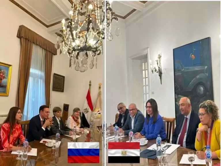 وزيرة الثقافة تبحث مع مديرة متحف بوشكين إقامة معارض للفن التشكيلي بين مصر وروسيا