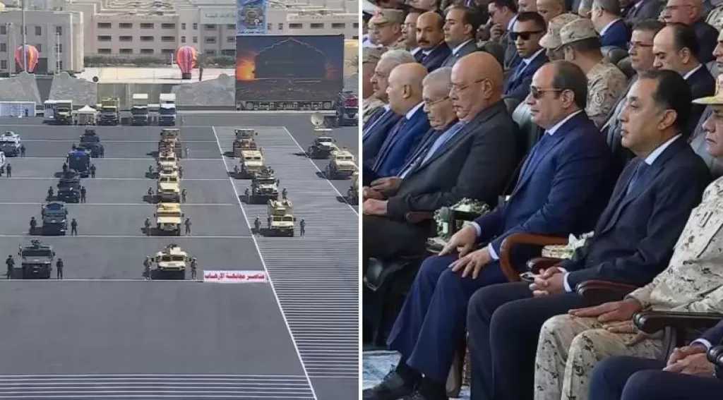 الرئيس السيسي يشهد استعراض مجموعة من المعدات والمركبات المستخدمة في مهام القضاء على العناصر الإرهابية