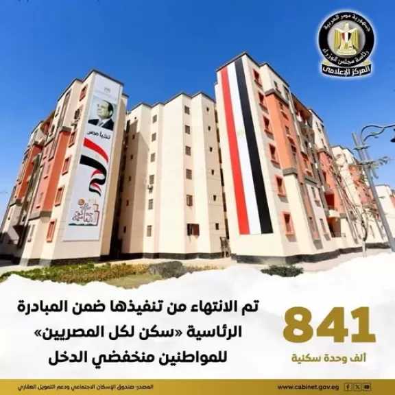 إنجازات متواصلة تحققها المبادرة الرئاسية «سكن لكل المصريين».. انفوجراف