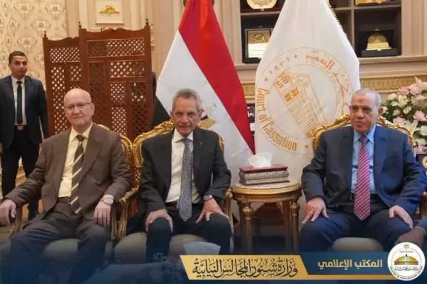 وزير شئون المجالس النيابية يُهنئ رئيس محكمة النقض ورئيس مجلس القضاء الأعلى بمناسبة توليه مهام منصبه