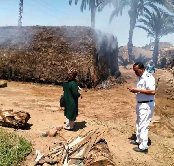 الدفع بقوات لإطفاء قمينة طوب بنجع حمادي وتحرير محضر بيئي