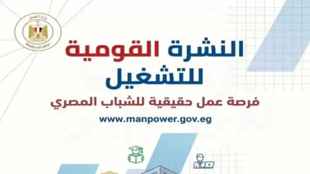 وزارة العمل: 2594 فرصة في 10 محافظات برواتب حد أدنى 8 آلاف جنيه