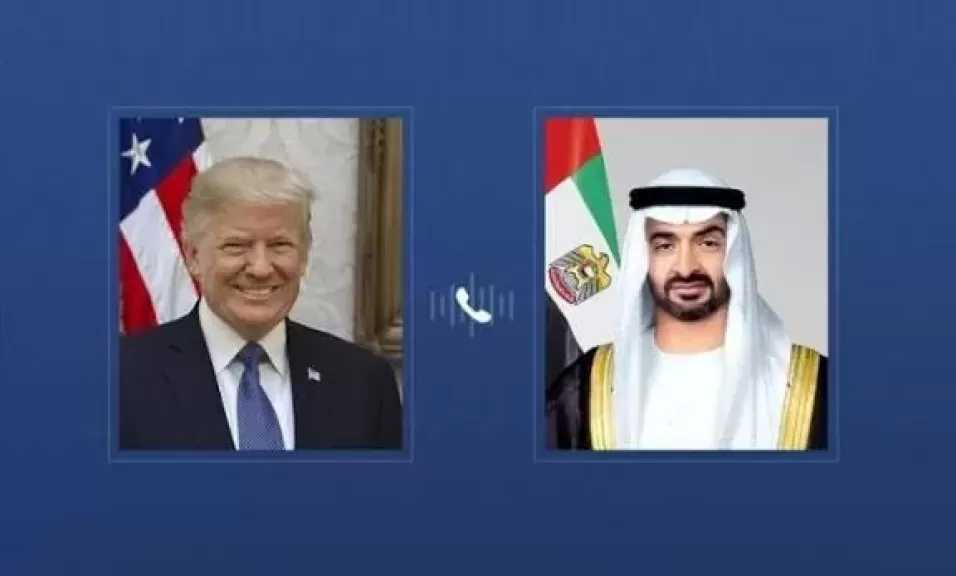محمد بن زايد وترامب يبحثان سبل تعزيز التعاون الثنائي