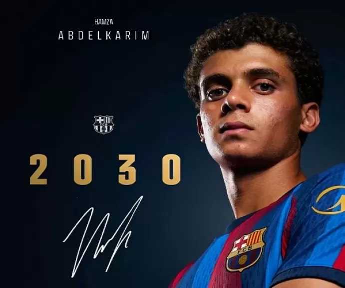 برشلونة يعلن تجديد عقد حمزة عبدالكريم حتى 2030