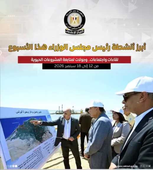 المركز الإعلامي لمجلس الوزراء يستعرض بالإنفوجراف أبرز أنشطة هذا الأسبوع