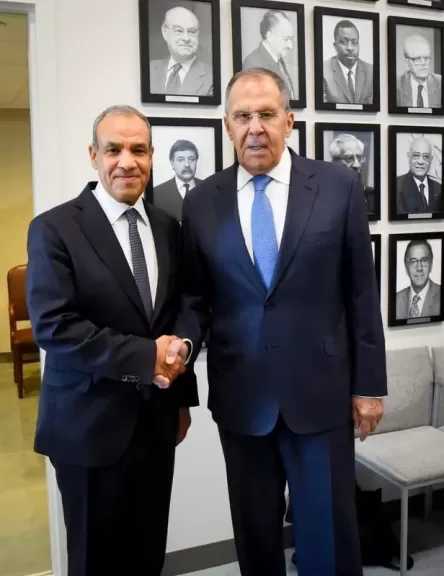 وزير الخارجية يلتقي نظيره الروسي